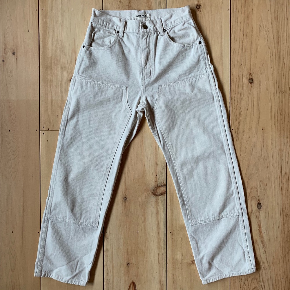 Rudy Jude Utility Jeans, size 2, natural canvas